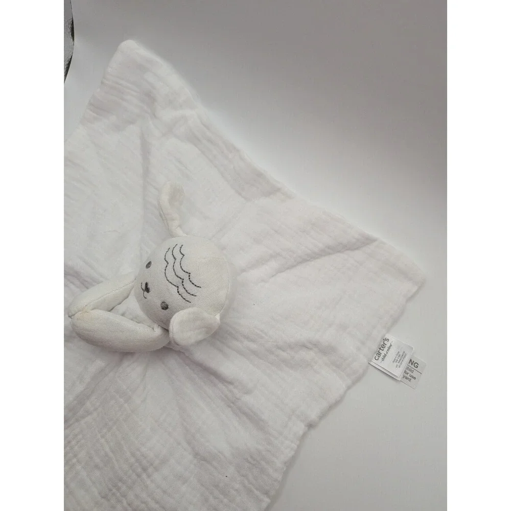 Carters Child Of Mine Lamb Lovey Plush White‎ Security Blanket Cotton